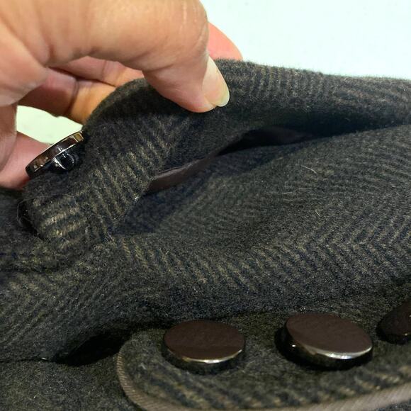 Soia & Kyo Wool Coat Medium Button Up Funnel Neck Pea Coat - Picture 16 of 16